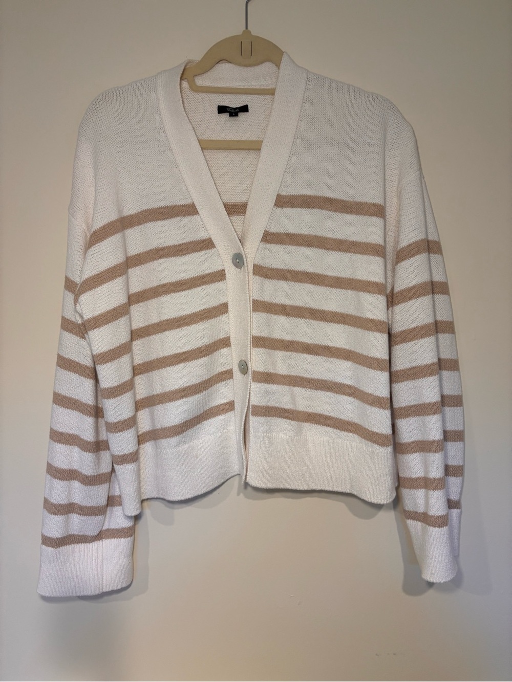 Rails Geneva Cardigan Cream & Beige Striped -NWOT